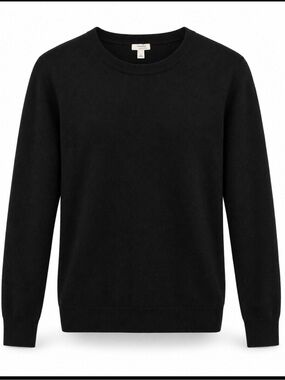 Halogen 100% Cashmere Sweater Womens Large Black Long Sleeve Crewneck Soft
